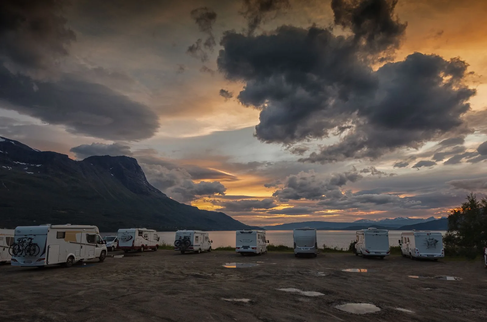 Class C RV cost comparison of new and used motorhomes on a dealer lot